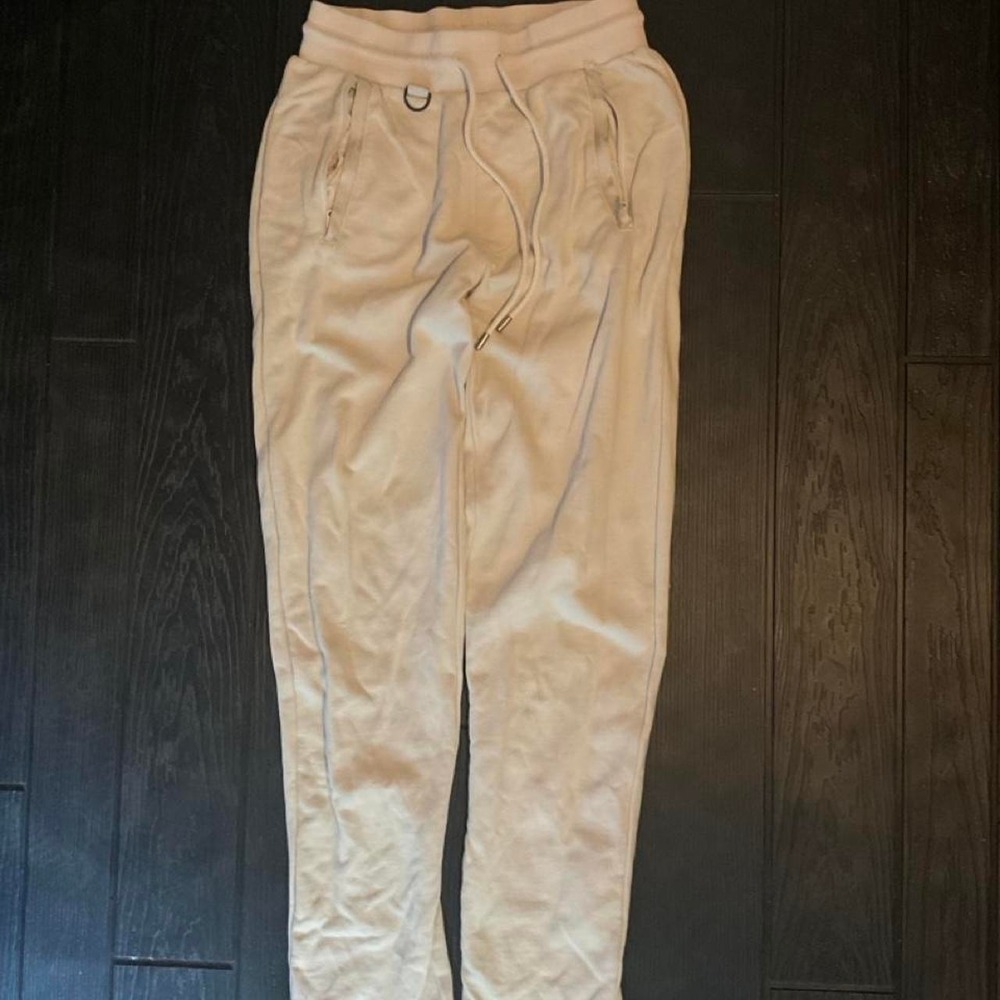 Alo Yoga cream cotton & polyester sweatpants